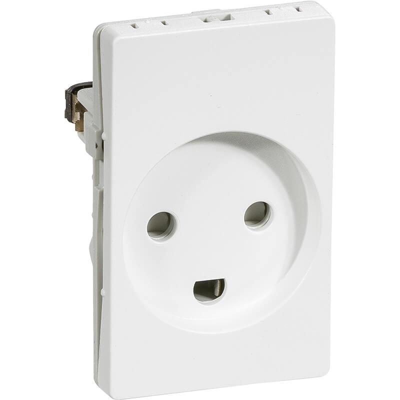 Hvid LK FUGA stikkontakt med jord i 1½ modul